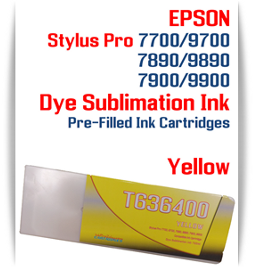 Yellow Epson Stylus Pro 7700/9700, 7890/9890, 7900/9900 Pre-Filled Dye Sublimation Ink Cartridge