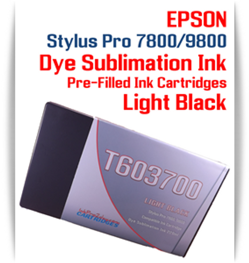 Light Black Epson Stylus Pro 7800/9800 Pre-Filled with Dye Sublimation Ink Cartridge 220ml each