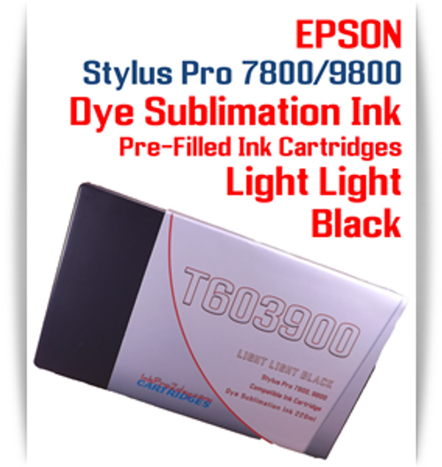 Light Light Black Epson Stylus Pro 7800/9800 Pre-Filled with Dye Sublimation Ink Cartridge 220ml each