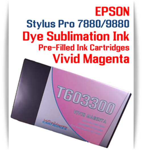 Vivid Magenta Epson Stylus Pro 7880/9880 Pre-Filled with Dye Sublimation Ink Cartridge 220ml