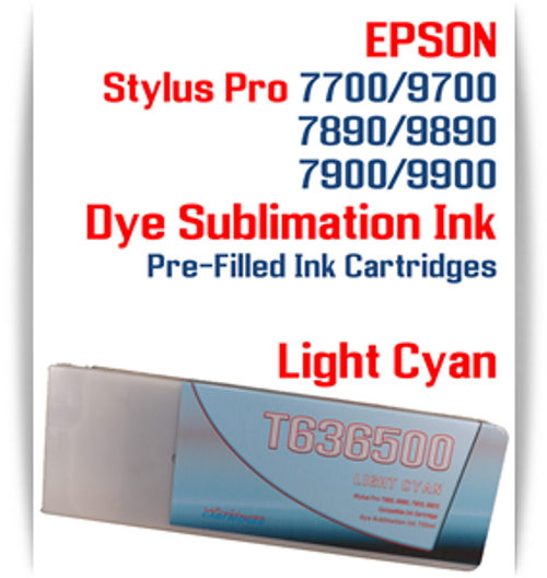 Light Cyan Epson Stylus Pro 7890/9890, 7900/9900 Pre-Filled Dye Sublimation Ink Cartridge