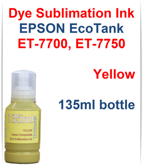 Yellow 135ml bottle Dye Sublimation Ink for EPSON EcoTank ET-7700 ET-7750 Printer