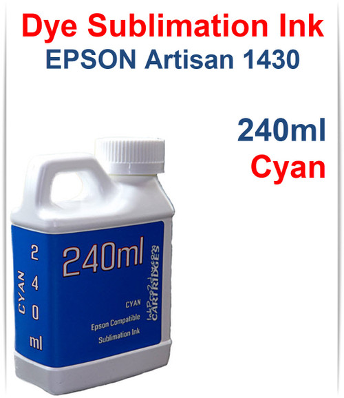 Cyan 240ml bottle Dye Sublimation Ink for Epson Artisan 1430 printer