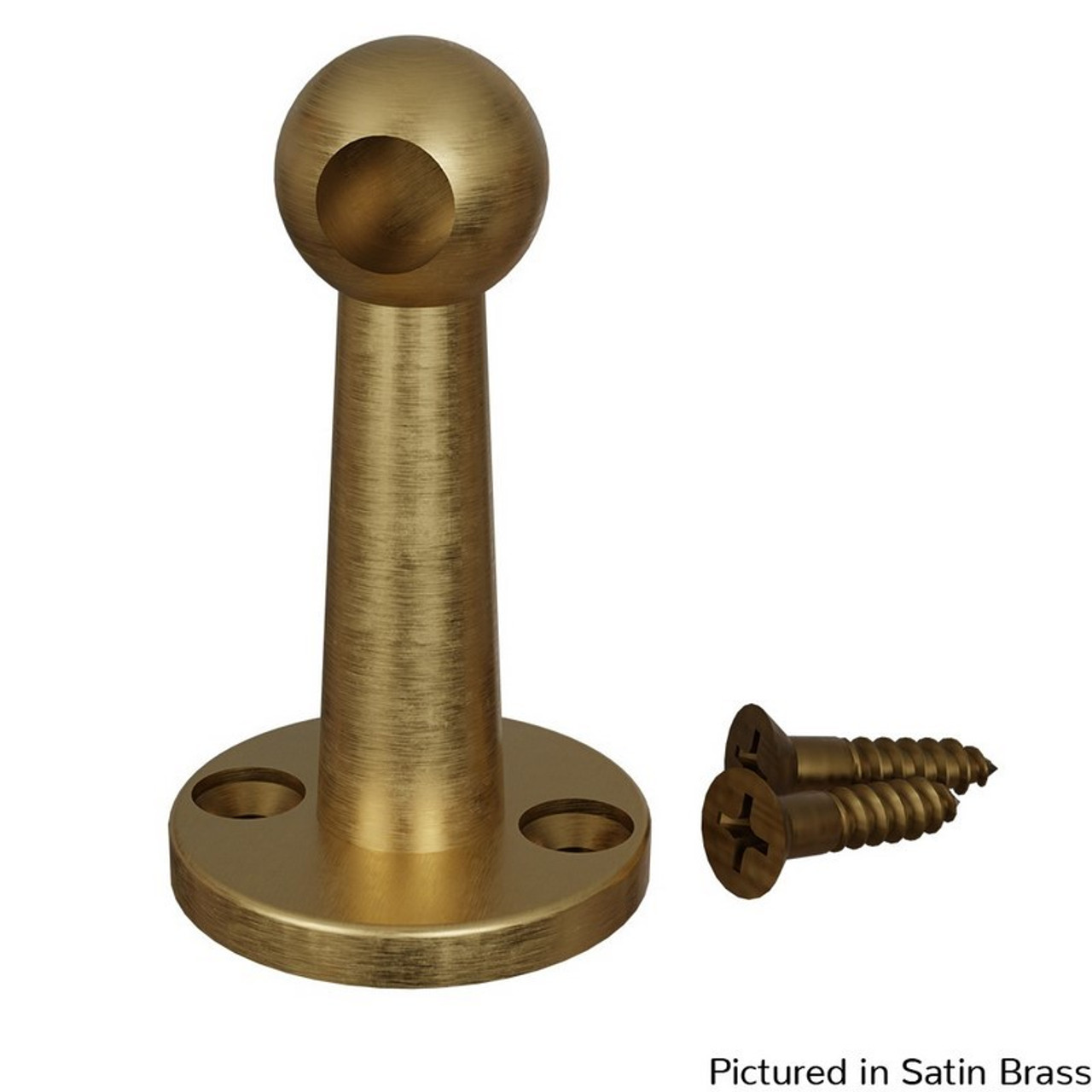 Gallery Rail End Post Satin Brass .906 Diam. x 1.575 H