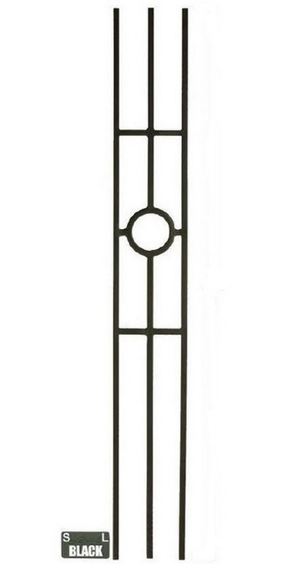 W.M. Coffman - Three-Legged Panel Solid Iron Baluster - Flat Black - 805065
