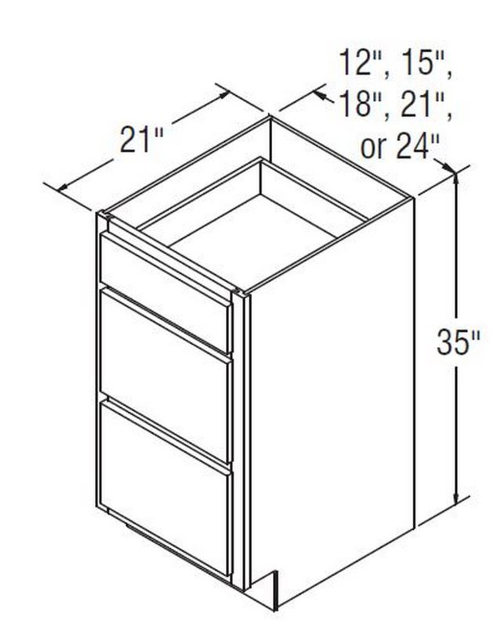 Three Drawer Base Cabinet - Aristokraft Cabinetry