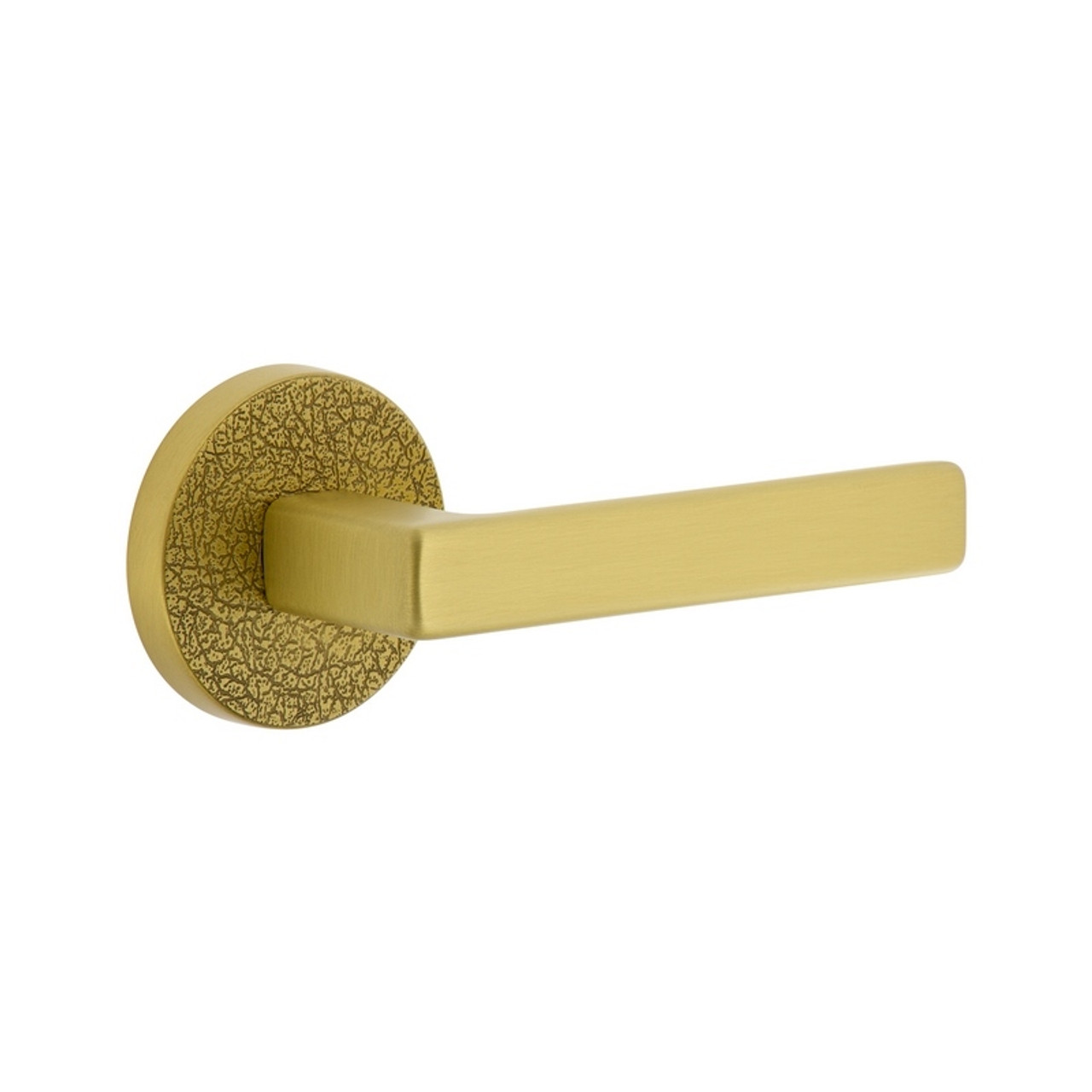 Circolo Rosette with Circolo Knob in Satin Brass - Viaggio Hardware