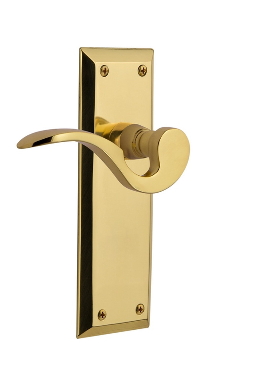 Nostalgic Warehouse - New York Plate Passage Manor Lever in Unlacquered  Brass - NYKMAN - 762042 - 2 3/8