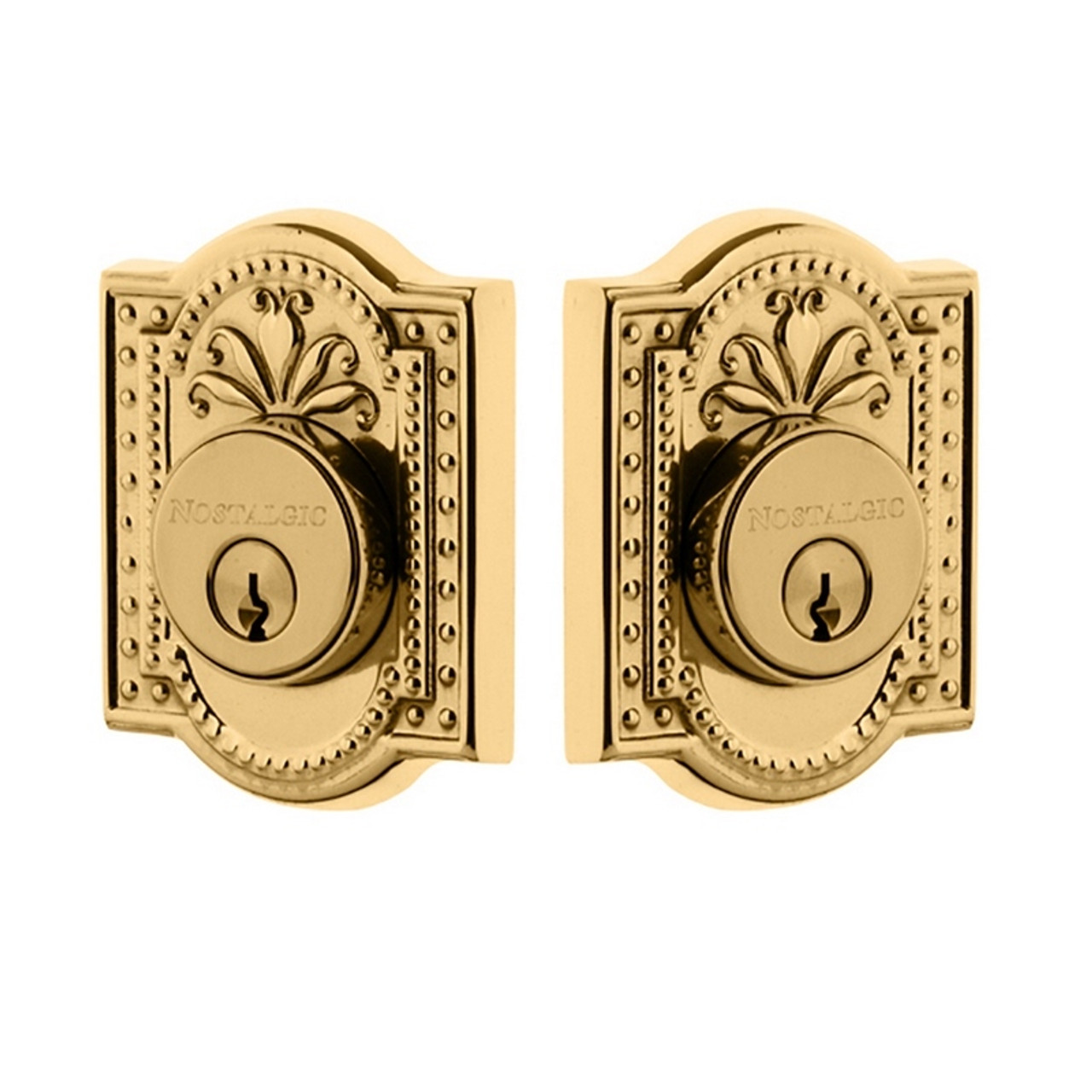 Nostalgic Warehouse - Meadows Plate Double Cylinder Deadbolt in Unlacquered  Brass - MEAMEA - 719177 - 2 3/4