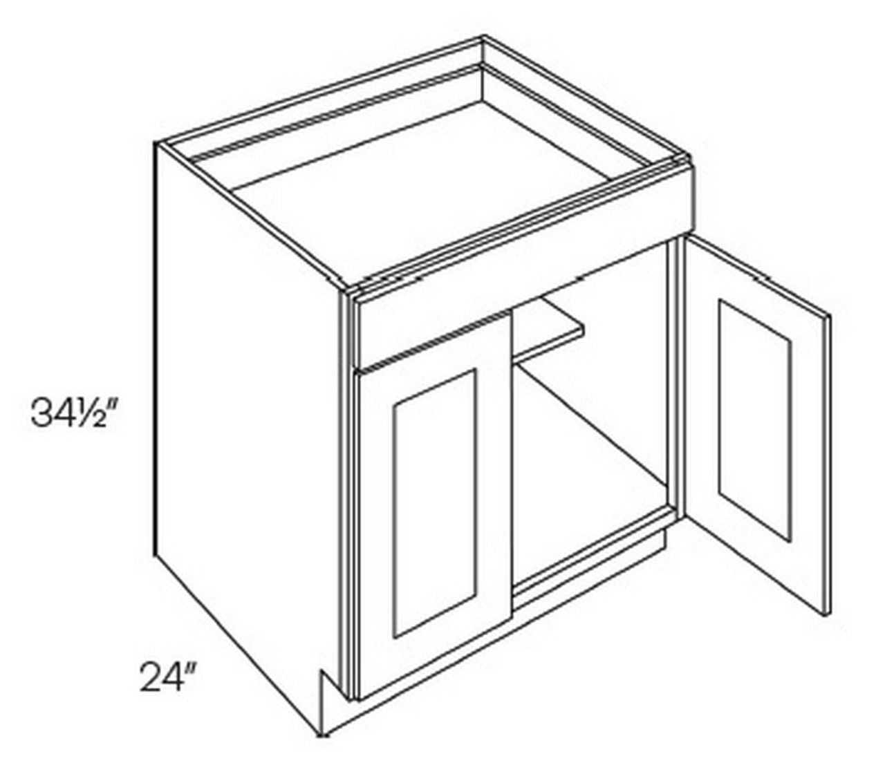 Elegant Dove - Double Door Base Cabinet | 42W x 34.5H x 24D