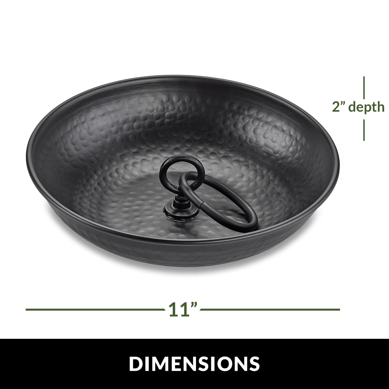 Rain Chain Basin Black - 11" Diameter - Thumbnail 5
