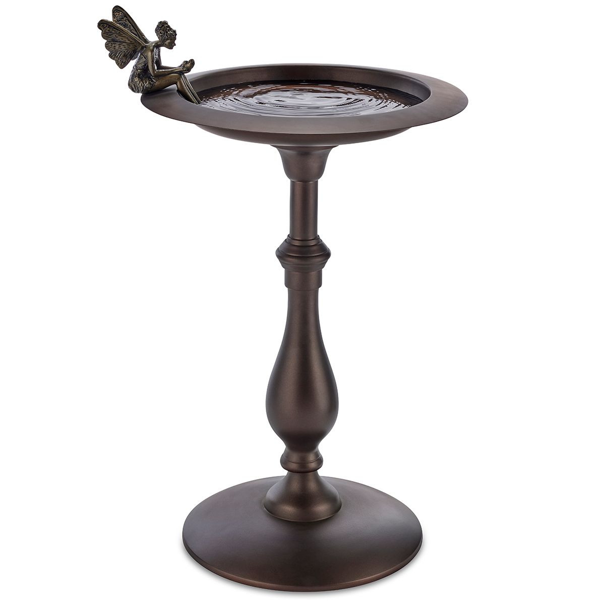Good Directions Classic Bronze Bird Bath Pedestal with Fairy - Thumbnail 4