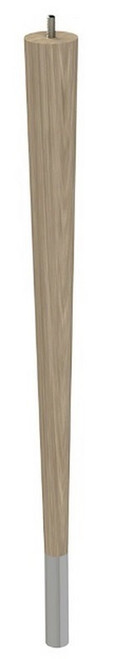 24" Round Tapered Leg with bolt & 4" Chrome Ferrule Ash with Semi-Gloss Clear Coat Finish 1.87" Diam. X 24" H