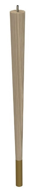 24" Round Tapered Leg with bolt & 4" Satin Brass Ferrule Ash with Semi-Gloss Clear Coat Finish 1.87" Diam. X 24" H