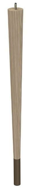 24" Round Tapered Leg with bolt & 4" Warm Bronze Ferrule Ash 1.87" Diam. x 24" H