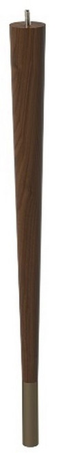 24" Round Tapered Leg with bolt & 4" Warm Bronze Ferrule Walnut 1.87" Diam. x 24" H