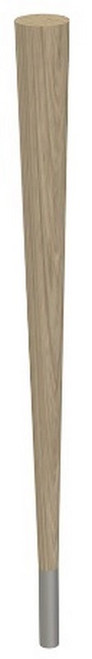 29" Round Tapered Leg & 4" Brushed Aluminum Ferrule Ash with Semi-Gloss Clear Coat Finish 2.25" Diam. X 29" H