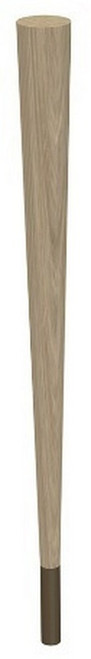 29" Round Tapered Leg & 4" Warm Bronze Ferrule Ash 2.25" Diam. x 29" H