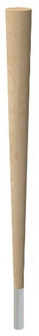 29" Round Tapered Leg & 4" Chrome Ferrule Hardwood with Semi-Gloss Clear Coat Finish 2.25" Diam. X 29" H