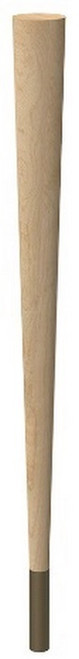 29" Round Tapered Leg & 4" Warm Bronze Ferrule Hardwood with Semi-Gloss Clear Coat Finish 2.25" Diam. X 29" H
