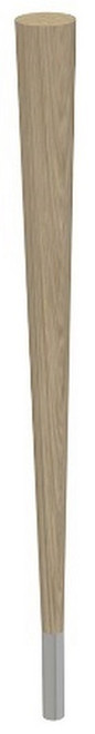 29" Round Tapered Leg & 4" Chrome Ferrule White Oak with Semi-Gloss Clear Coat Finish 2.25" Diam. X 29" H