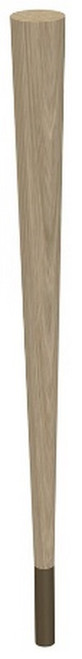29" Round Tapered Leg & 4" Warm Bronze Ferrule White Oak 2.25" Diam. x 29" H