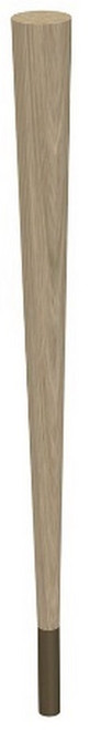 29" Round Tapered Leg & 4" Warm Bronze Ferrule White Oak with Semi-Gloss Clear Coat Finish 2.25" Diam. X 29" H