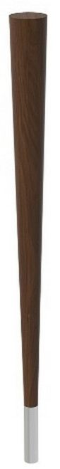 29" Round Tapered Leg & 4" Chrome Ferrule Walnut with Semi-Gloss Clear Coat Finish 2.25" Diam. X 29" H