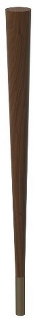29" Round Tapered Leg & 4" Warm Bronze Ferrule Walnut with Semi-Gloss Clear Coat Finish 2.25" Diam. X 29" H