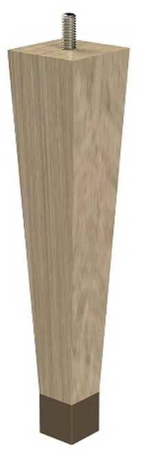 9" Square Tapered Leg with 1" Warm Bronze Ferrule Ash 1.87" SQ. X 9" H