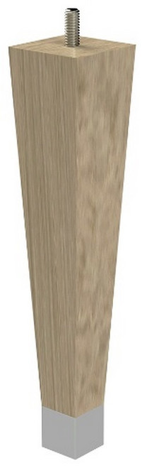 9" Square Tapered Leg with 1" Chrome Ferrule White Oak 1.87" SQ. X 9" H