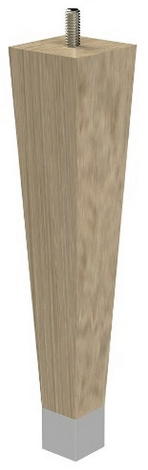 9" Square Tapered Leg with bolt & 1" Chrome Ferrule White Oak with Semi-Gloss Clear Coat Finish 1.87" SQ. x 9" H