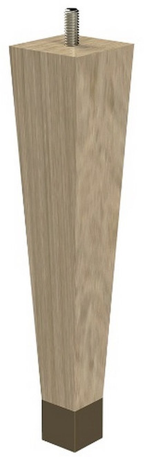 9" Square Tapered Leg with 1" Warm Bronze Ferrule White Oak 1.87" SQ. X 9" H