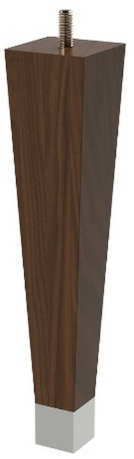 9" Square Tapered Leg with bolt & 1" Chrome Ferrule Walnut with Semi-Gloss Clear Coat Finish 1.87" SQ. x 9" H