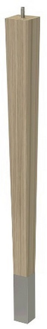 24" Square Tapered Leg with bolt & 4" Brushed Aluminum Ferrule Ash with Semi-Gloss Clear Coat Finish 1.87" SQ. x 24" H