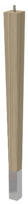 24" Square Tapered Leg with bolt & 4" Chrome Ferrule Ash with Semi-Gloss Clear Coat Finish 1.87" SQ. x 24" H