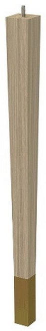 24" Square Tapered Leg with bolt & 4" Satin Brass Ferrule Ash 1.87" SQ. x 24" H
