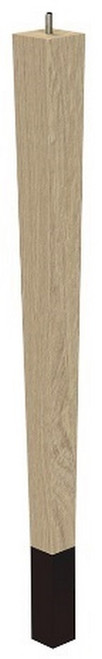 24" Square Tapered Leg with bolt & 4" Wrought Iron Ferrule Ash with Semi-Gloss Clear Coat Finish 1.87" SQ. x 24" H