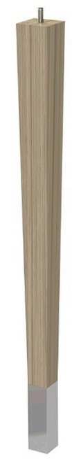 24" Square Tapered Leg with bolt & 4" Chrome Ferrule White Oak with Semi-Gloss Clear Coat Finish 1.87" SQ. x 24" H