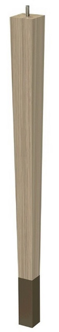 24" Square Tapered Leg with bolt & 4" Warm Bronze Ferrule White Oak with Semi-Gloss Clear Coat Finish 1.87" SQ. x 24" H