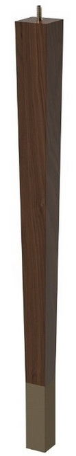 24" Square Tapered Leg with bolt & 4" Warm Bronze Ferrule Walnut with Semi-Gloss Clear Coat Finish 1.87" SQ. x 24" H