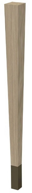 29" Square Tapered Leg & 4" Warm Bronze Ferrule Ash with Semi-Gloss Clear Coat Finish 2.25" SQ. x 29" H
