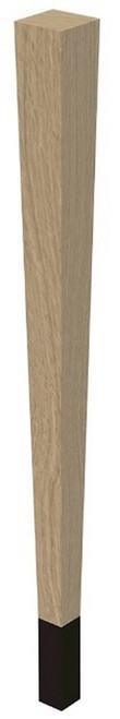 29" Square Tapered Leg & 4" Wrought Iron Ferrule Ash with Semi-Gloss Clear Coat Finish 2.25" SQ. x 29" H