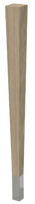 29" Square Tapered Leg & 4" Chrome Ferrule White Oak with Semi-Gloss Clear Coat Finish 2.25" SQ. x 29" H