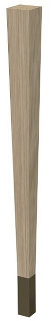 29" Square Tapered Leg & 4" Warm Bronze Ferrule White Oak with Semi-Gloss Clear Coat Finish 2.25" SQ. x 29" H