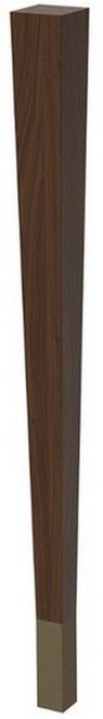 29" Square Tapered Leg & 4" Warm Bronze Ferrule Walnut 2.25" SQ. x 29" H