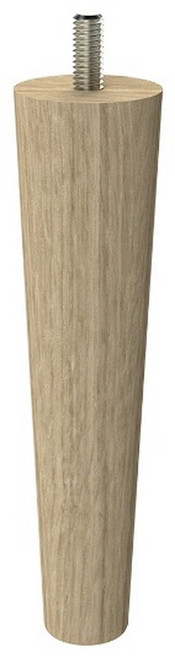 6" Round Tapered Leg with Semi-Gloss Clear Coat Finish Ash 1.5" Diam. X 6" H