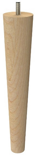 9" Round Tapered Leg with Semi-Gloss Clear Coat Finish Hardwood 1.87" Diam. X 9" H