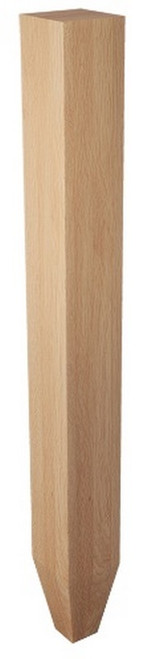 3" X 29" SQ. Leg w/Foot Red Oak 3" SQ. X 29" H