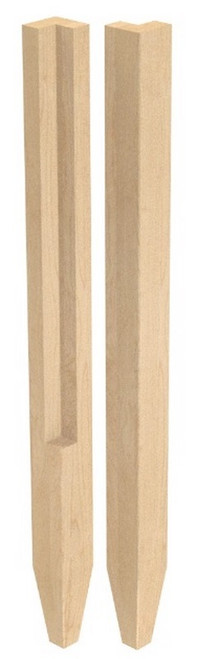 Notched 2" X 29" SQ. Leg with Foot Hard Maple 2" SQ. X 29" H